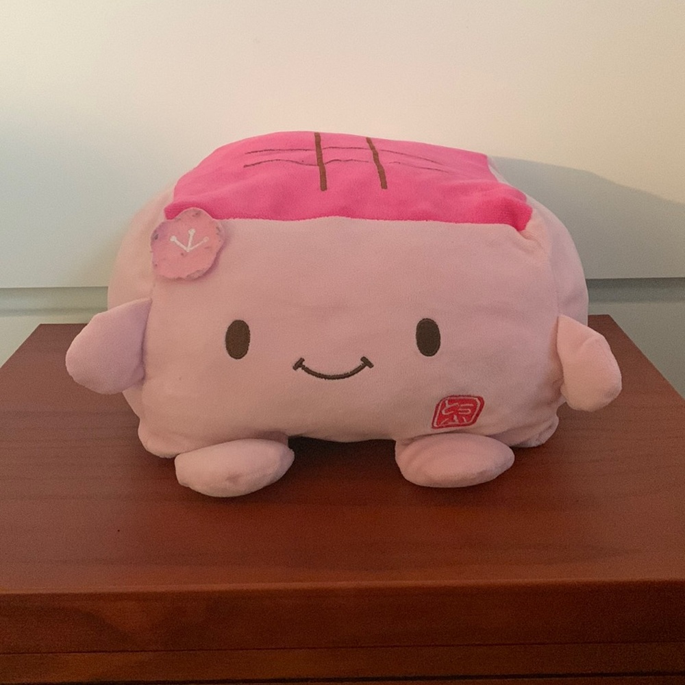 pink square plush tic-tac-toe